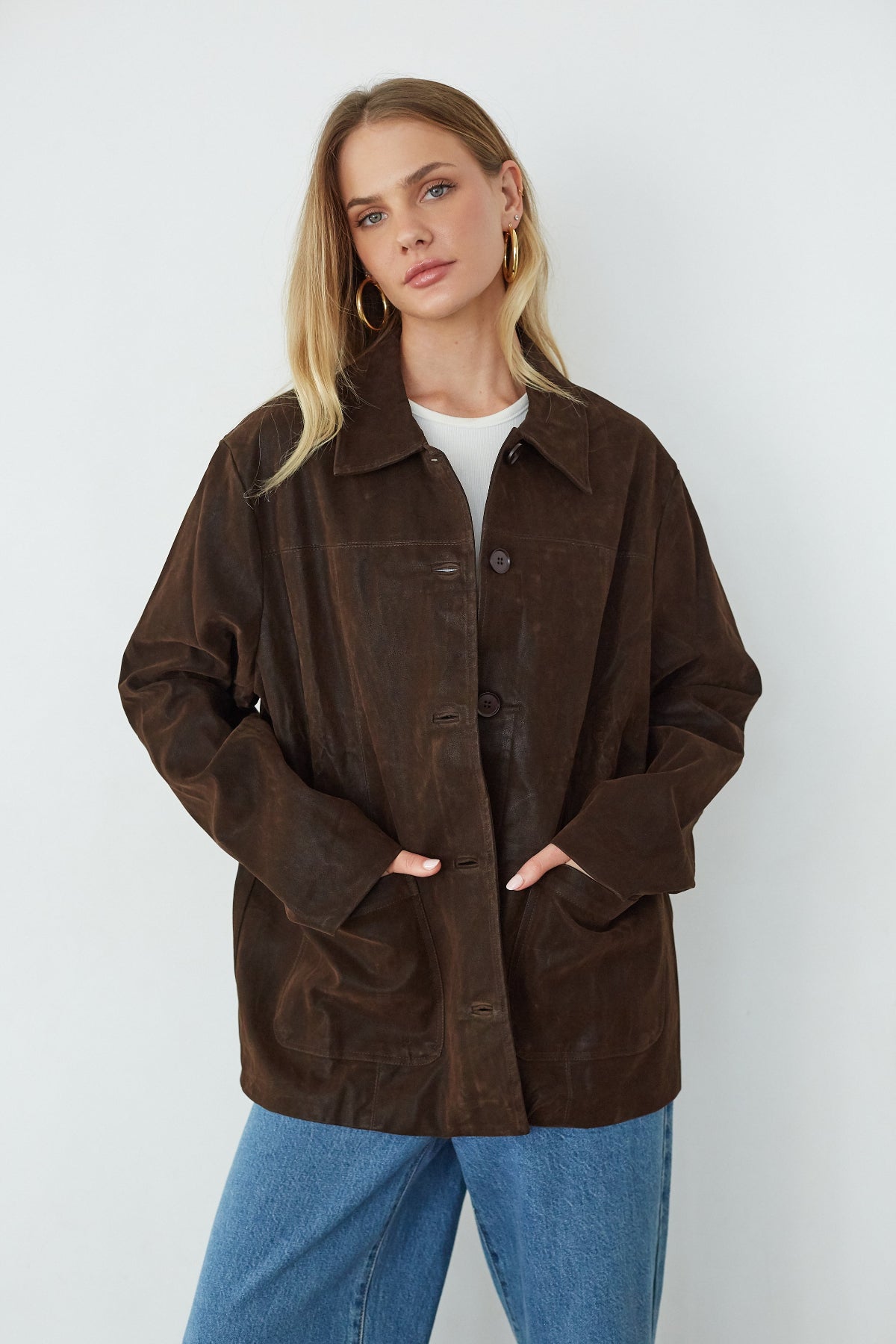Katniss Oversized Suede Jacket | Shop American Threads Online Boutique