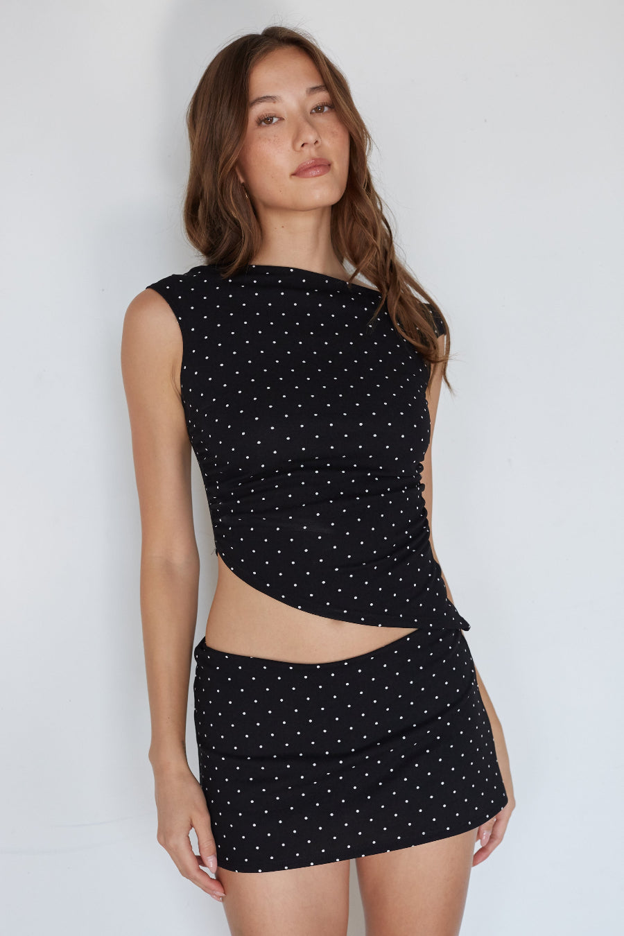 Leena Asymmetrical Crop Top | Shop American Threads Online Boutique Black / XS Leena Asymmetrical Crop Top | Shop American Threads Online Boutique Black / XS