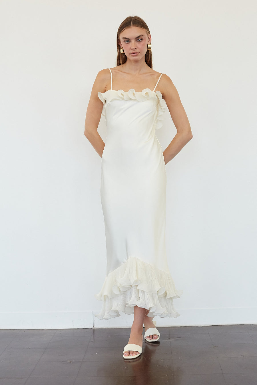 Melanie Ruffle Midi Dress | Shop American Threads Online Boutique