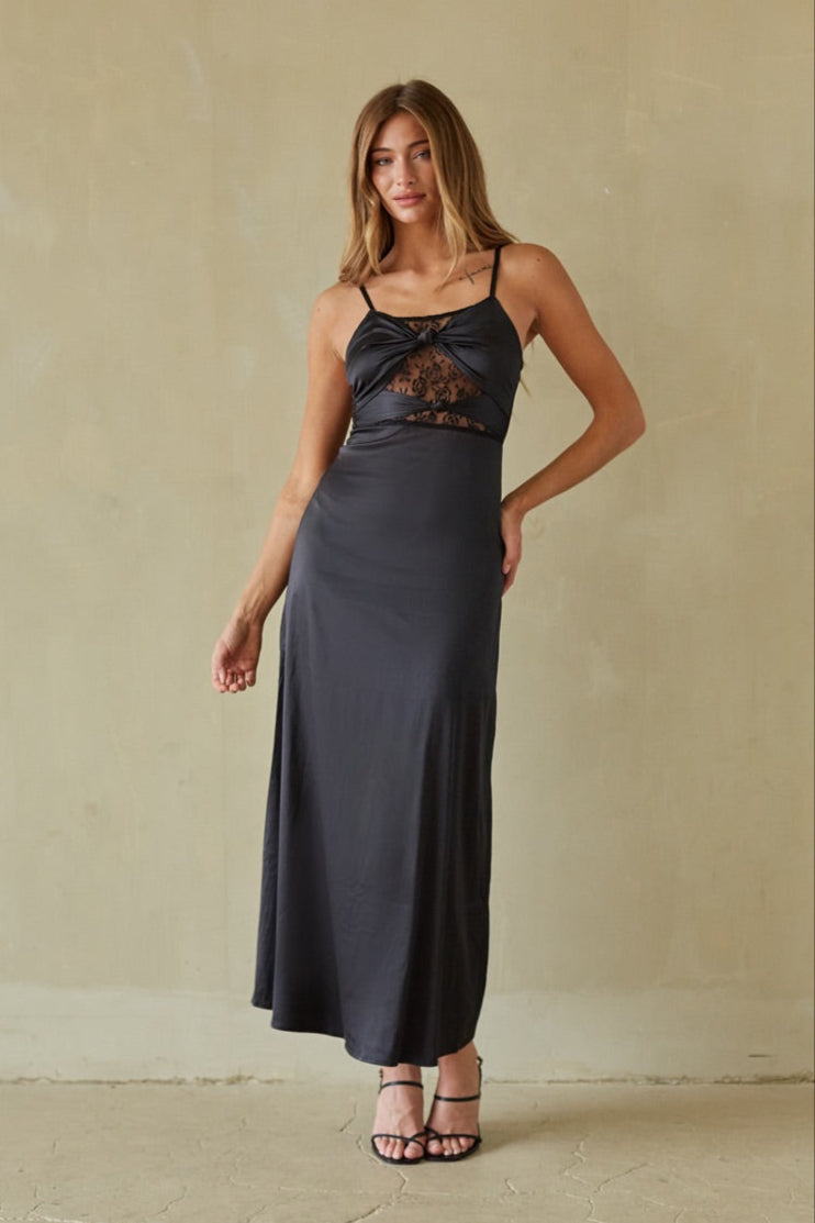 Selma Twist Lace Maxi Dress | Shop American Threads Boutique