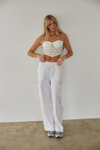 white tie front linen pants - linen wide leg beach day pants - summer vacation outfit inspo