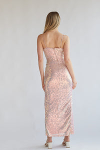 iridescent sequin maxi dress | embellished prom dress boutique