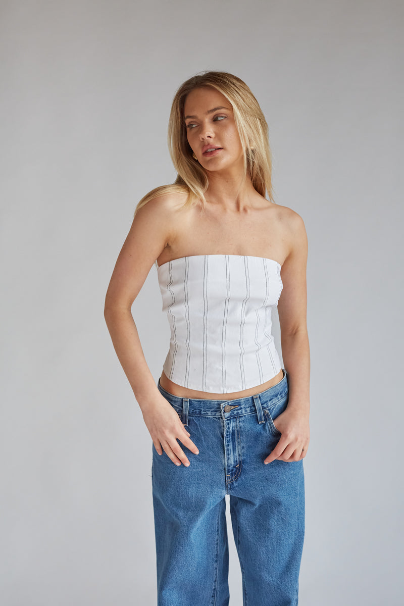Carter Contrast Stitch Corset Top • American Threads Women's