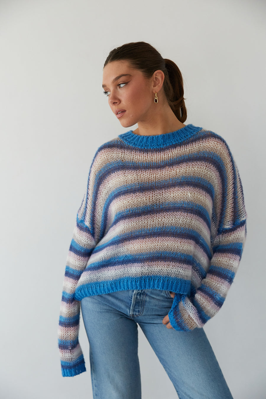 Coraline Loose Knit Striped Sweater • Shop American Threads Boutique