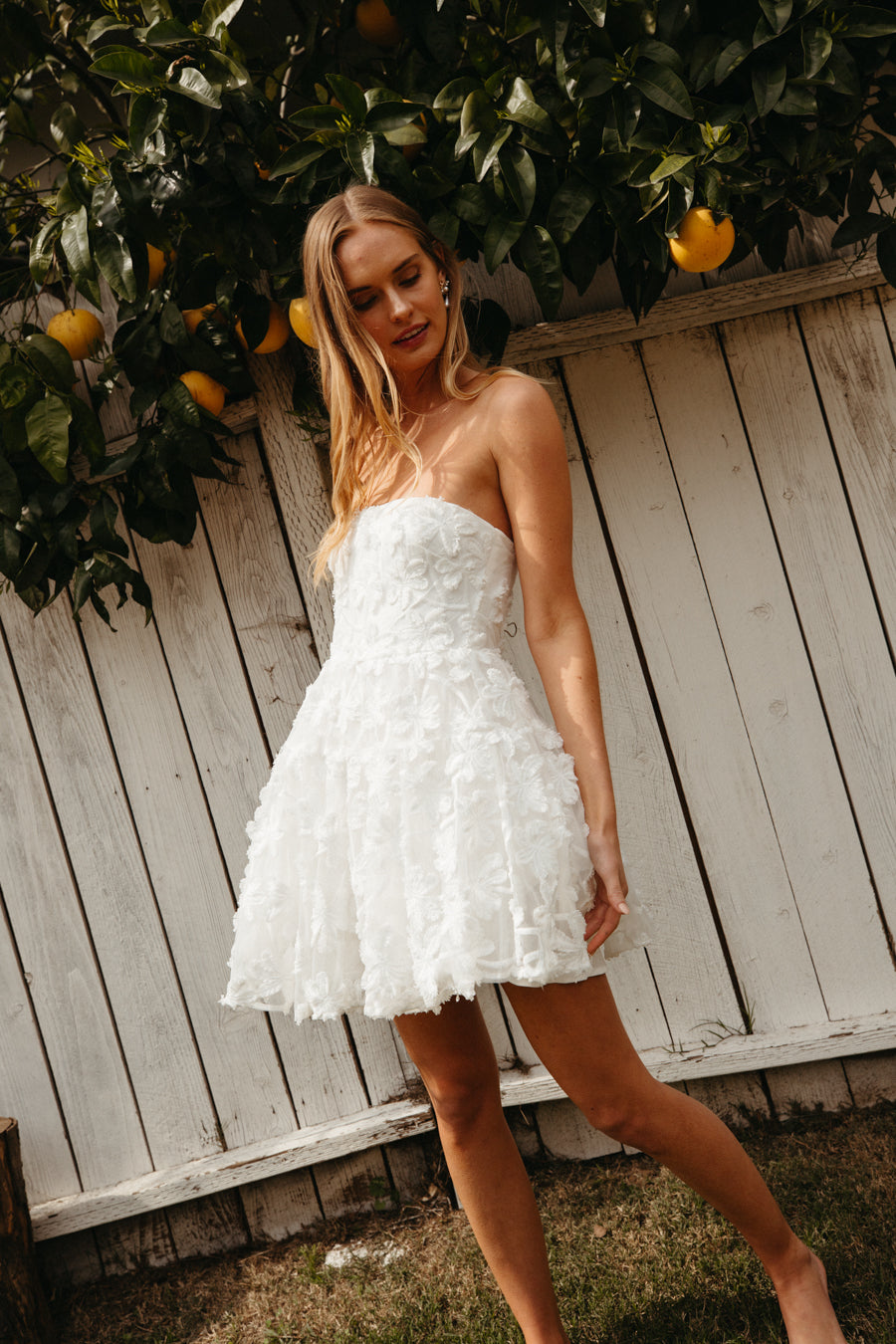 white floral bridal mini dress | white summer mini dress