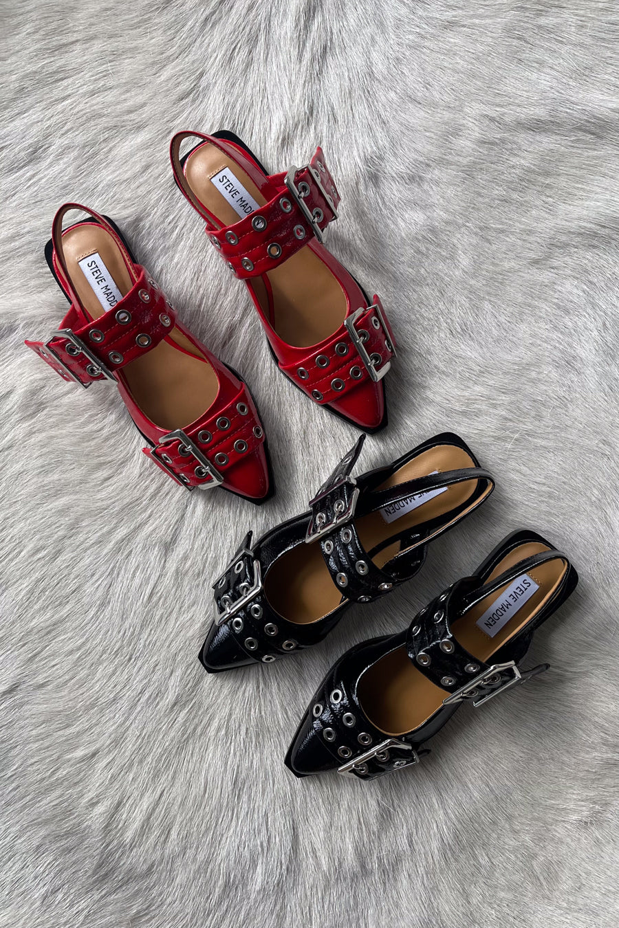 Buckle Slingback Pointed Toe Flats CARMEN Resin Buckle Slingback