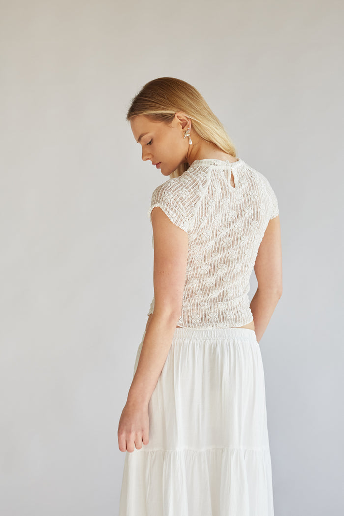 Charlize Short Sleeve Lace Top