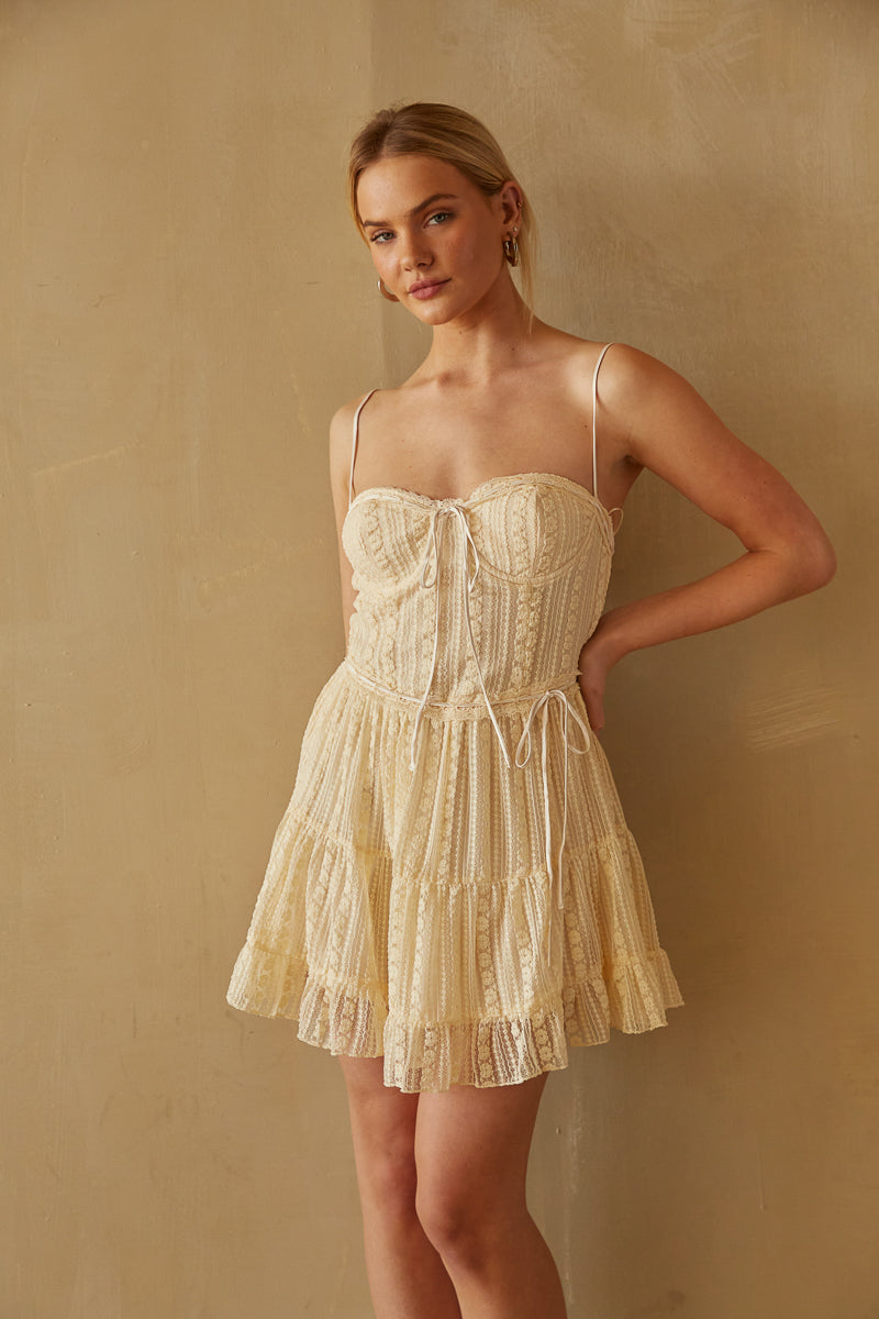 Ivy Lace Bustier Babydoll Mini Dress • Shop American Threads
