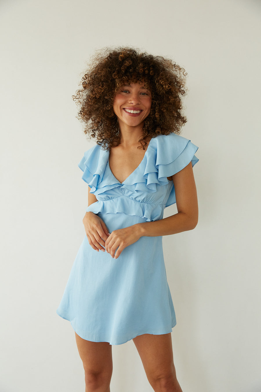 Junie Open Back Flutter Sleeve Mini Dress American Threads Trendy Boutique Junie Open Back Flutter Sleeve Mini Dress American Threads Trendy Boutique