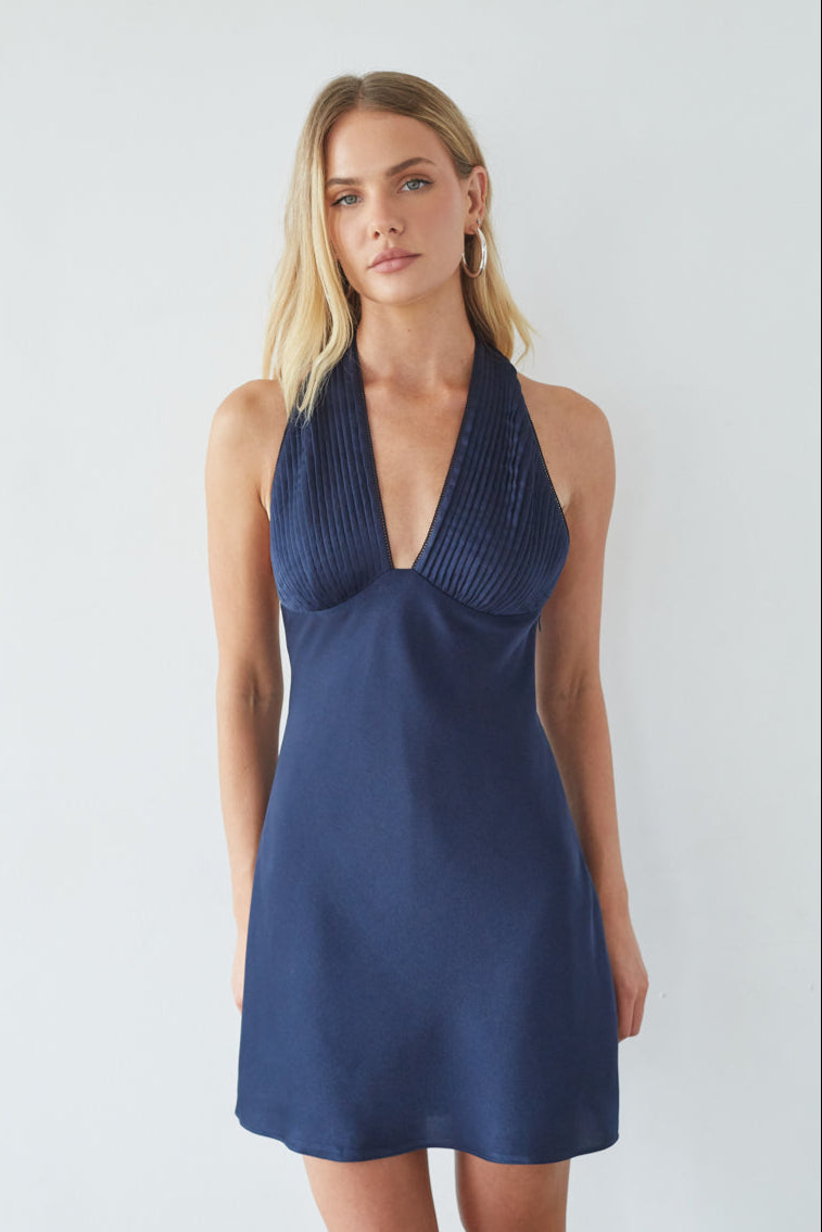 Libby Pleated Halter Mini Dress Libby Pleated Halter Mini Dress