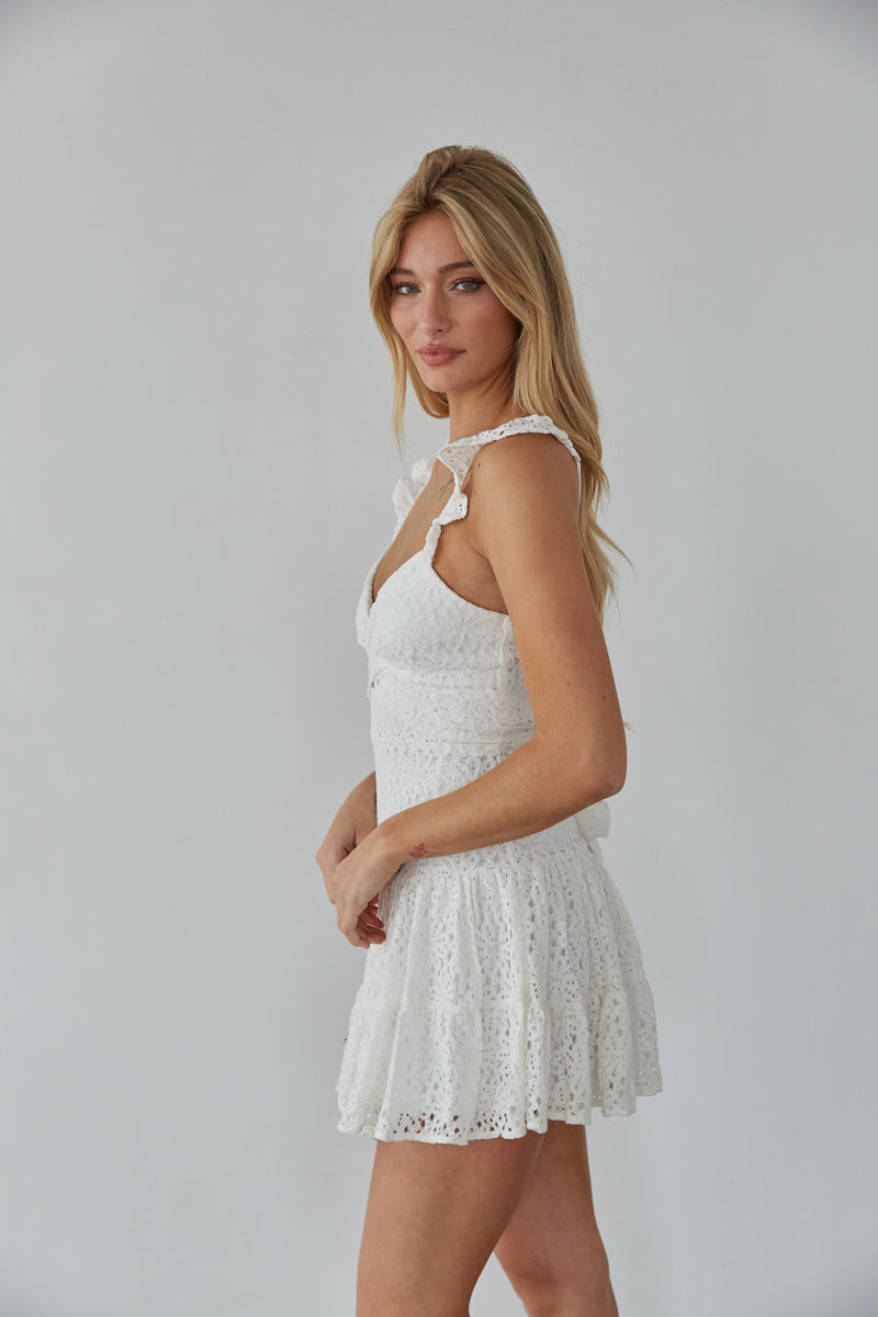 Candice Strapless Floral Lace Mini Dress • Shop American Threads