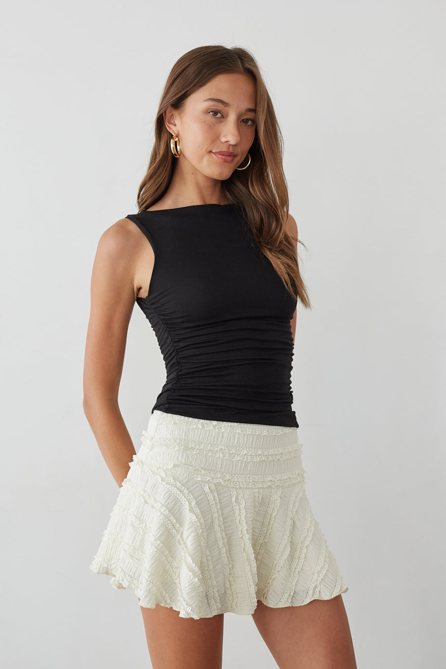 Luciana Ruffle Lace Skater Skirt • Shop American Threads Online