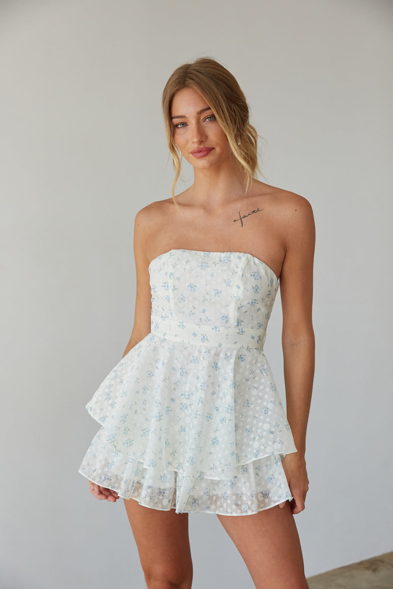 Lucille Strapless Floral Romper
