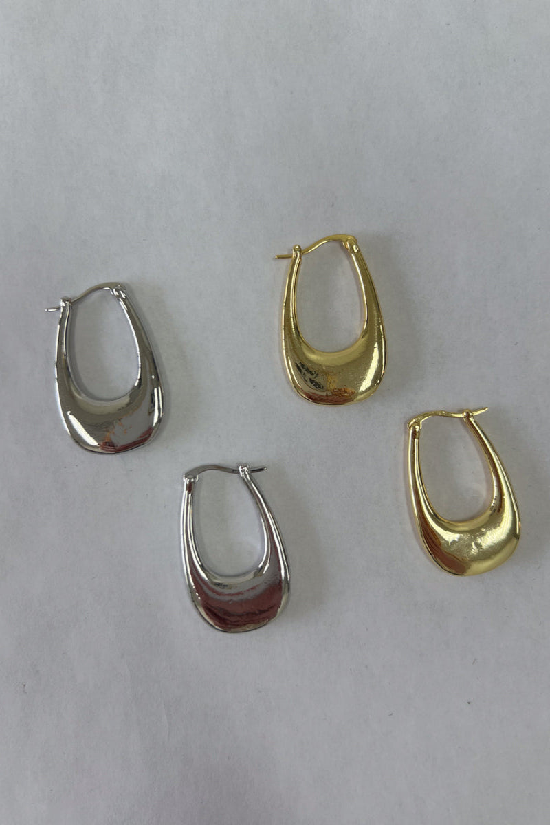 Melonie Flat Abstract Latch Hoops • Shop American Threads Boutique