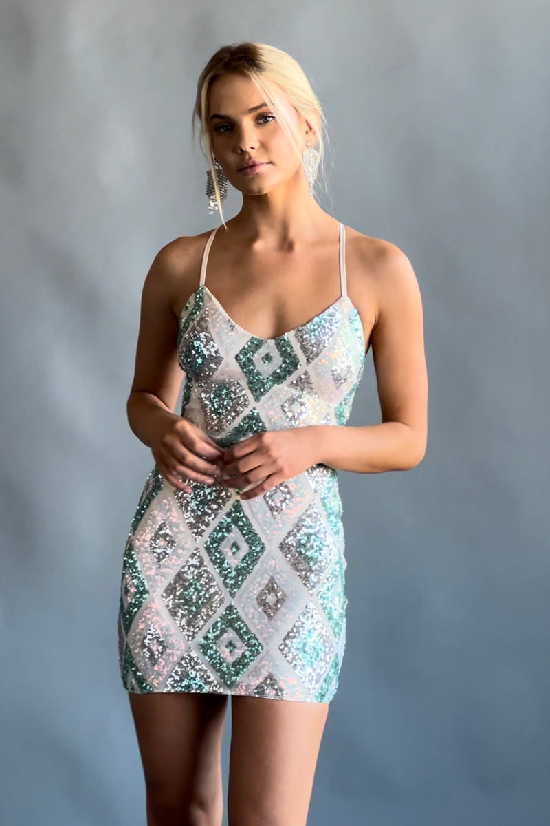 Lauren Diamond Sequin Bodycon Mini Dress