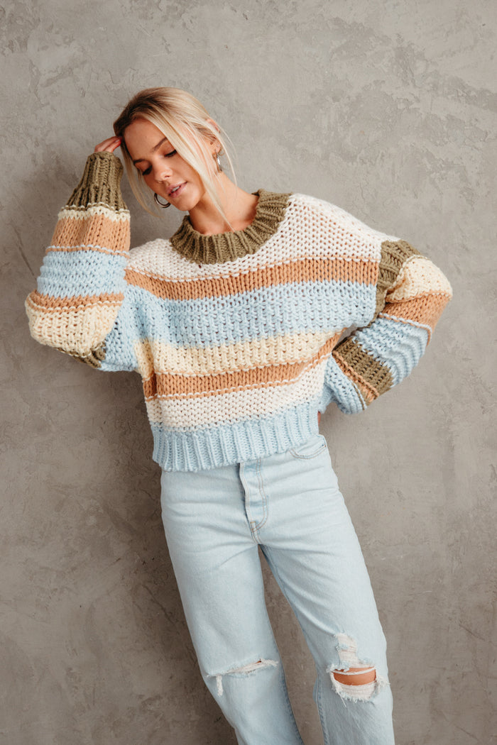 Tomer Striped Knit Sweater