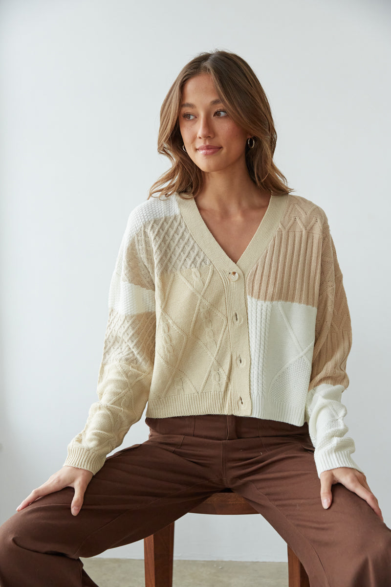 Kathryn Patchwork Knit Cardigan • Shop American Threads Women's