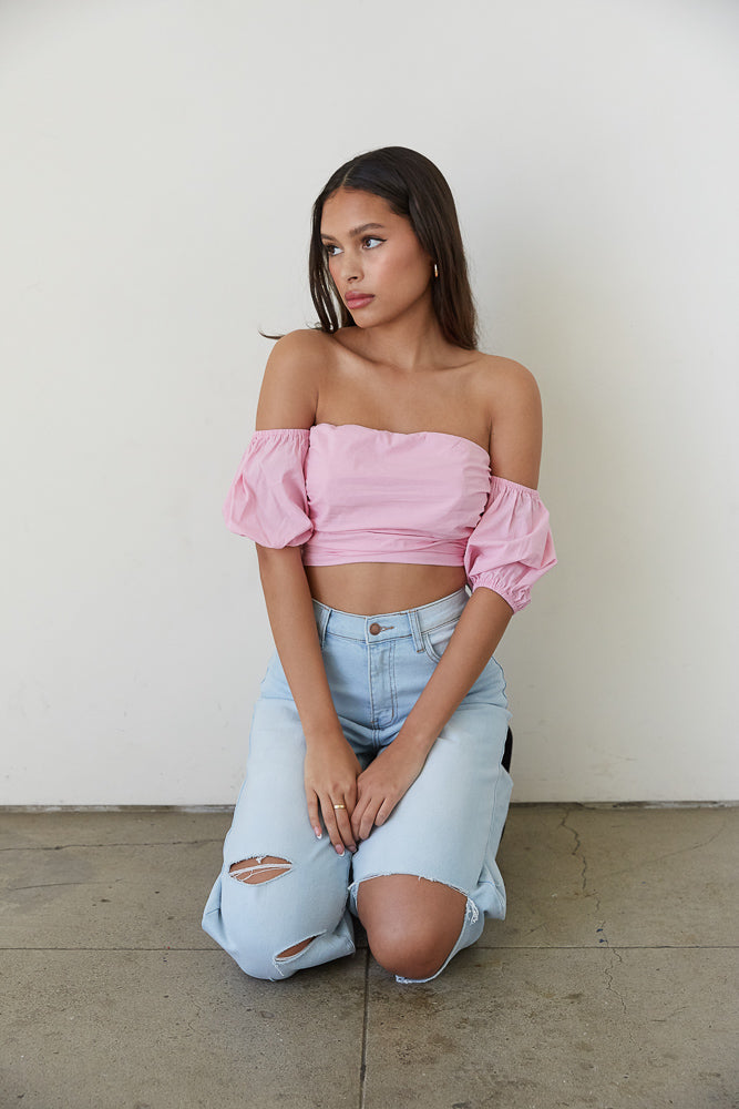Taylor Puff Crop Top • Shop American Threads Women's Trendy Online Boutique  – americanthreads