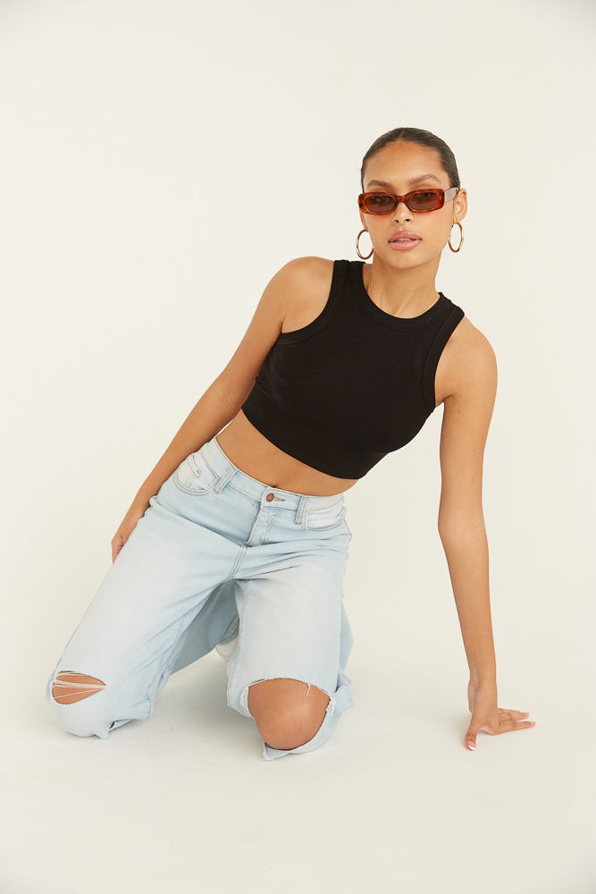 American Threads Ivy Ribbed Crop Top
