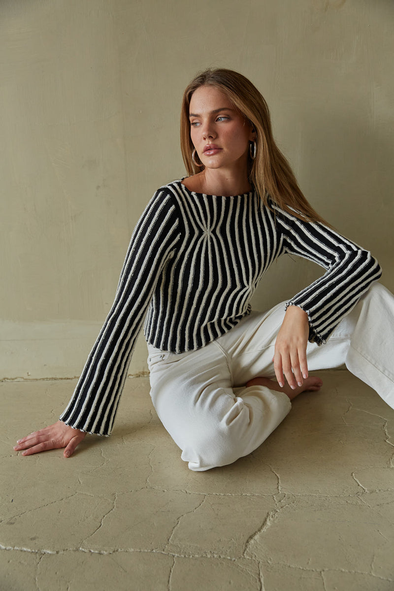 white bell sleeve sweater 