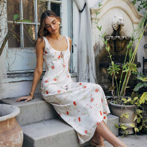 american threads mimi lace trim floral mesh maxi dress Stormi Mesh Floral Midi Dress