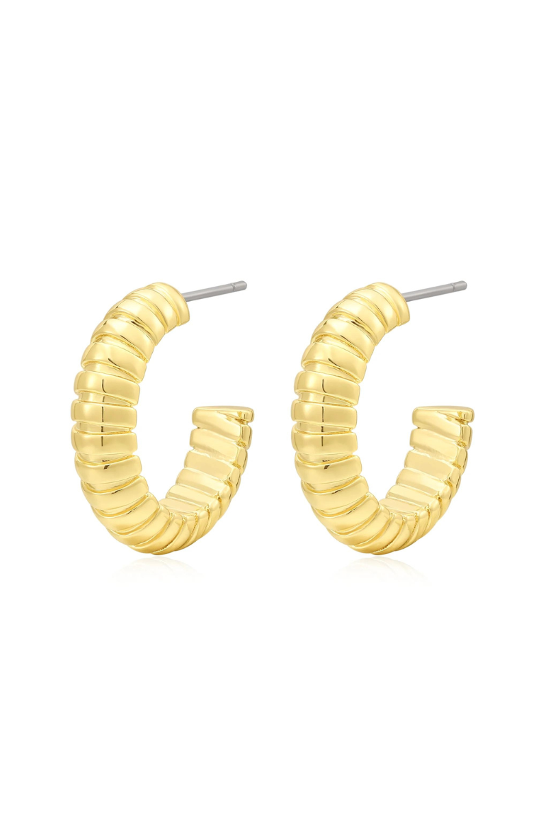 luv aj gold snake chain hoop earrings