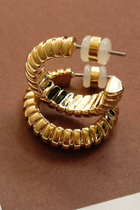 luv aj gold snake chain hoop earrings