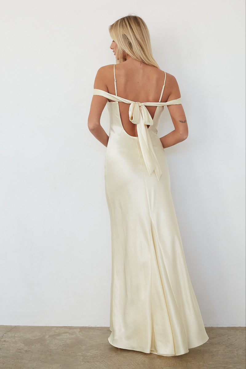 Aileen Off the Shoulder Maxi Dress | Shop American Threads Online Boutique Butter Yellow / S Aileen Off the Shoulder Maxi Dress | Shop American Threads Online Boutique Butter Yellow / S