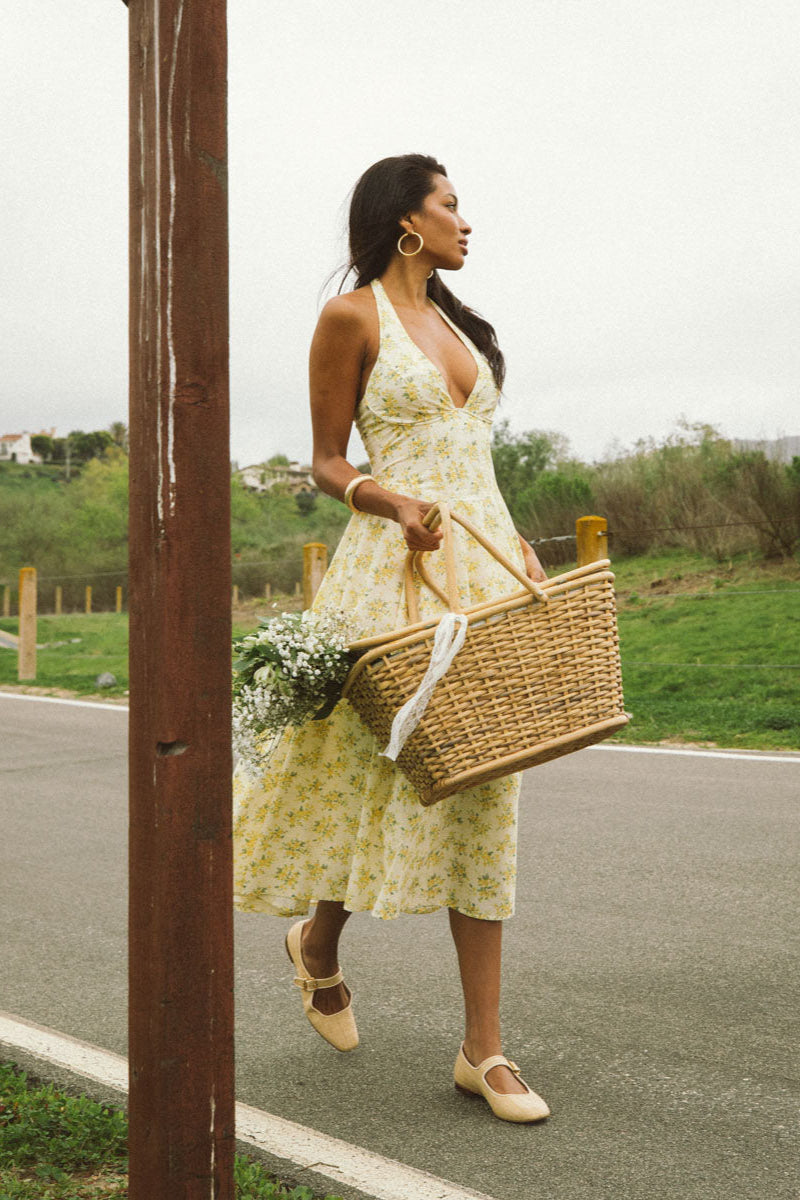 Alice Floral Halter Midi Dress | American Threads Boutique Alice Floral Halter Midi Dress | American Threads Boutique