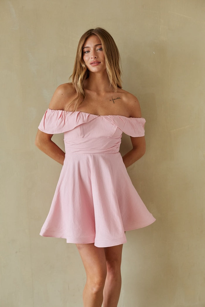 Ava Fit and Flare Mini Dress | Shop American Threads Boutique White / S Ava Fit and Flare Mini Dress | Shop American Threads Boutique White / S