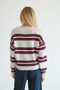 back image of striped sweater