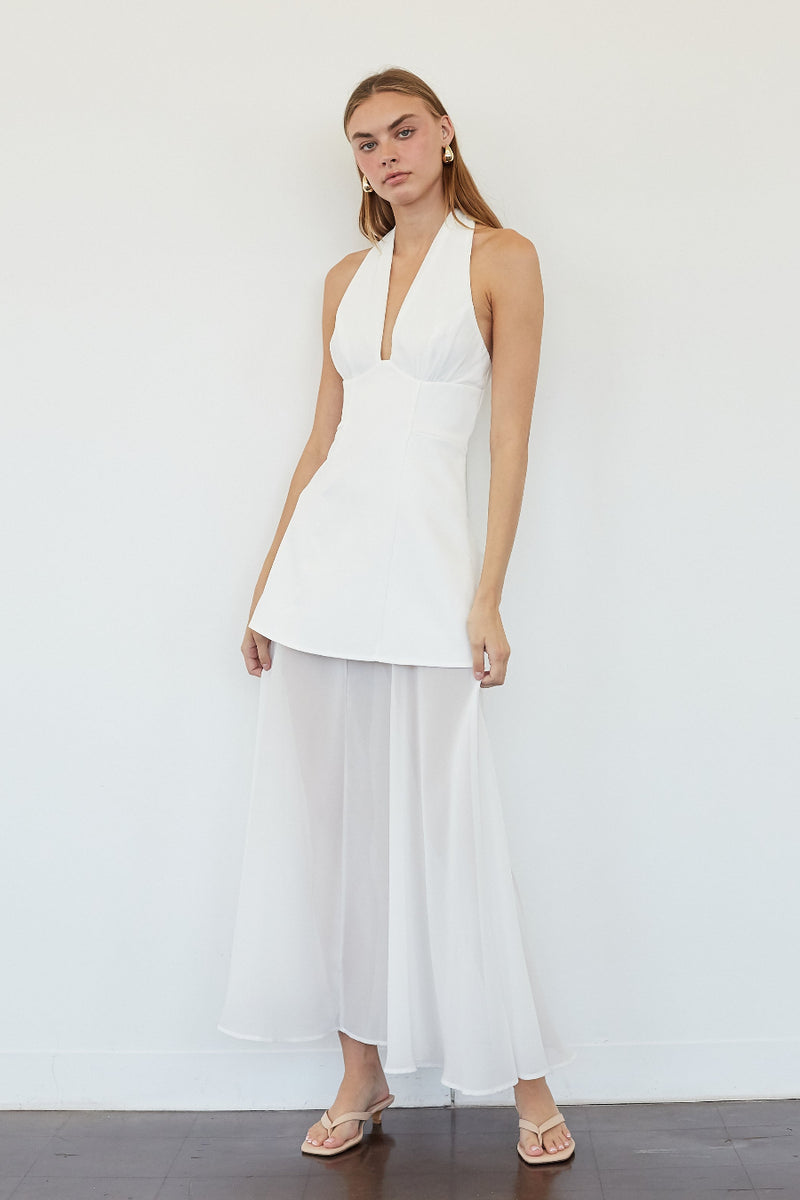 Brittany Halter Chiffon Maxi Dress