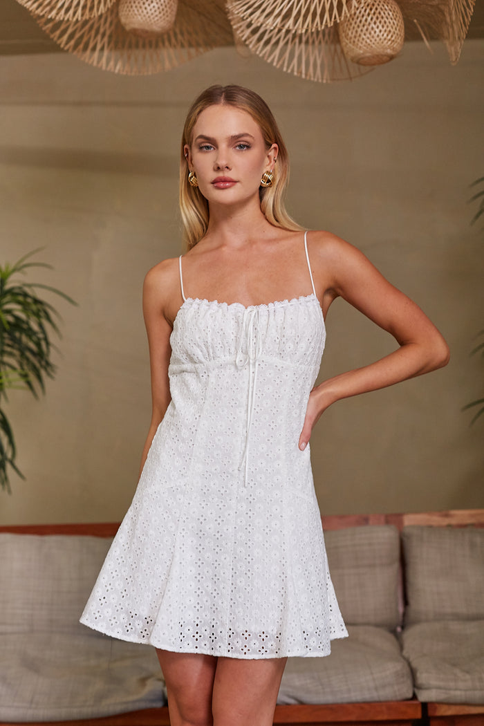 Cambrie Eyelet Mini Dress Cambrie Eyelet Mini Dress