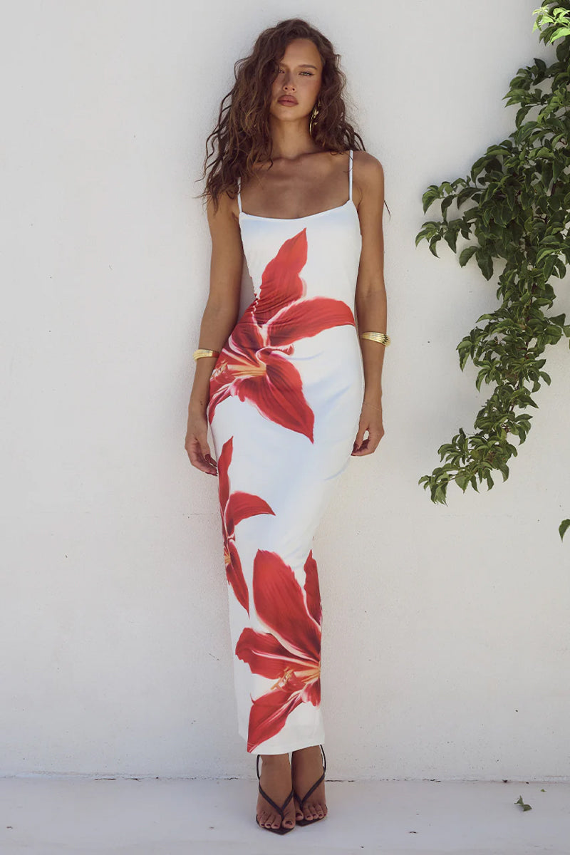 midi womens floral dress Deia Sydney is wearing the Color:MAROON PARTY22 Alicia Maternity & Nursing