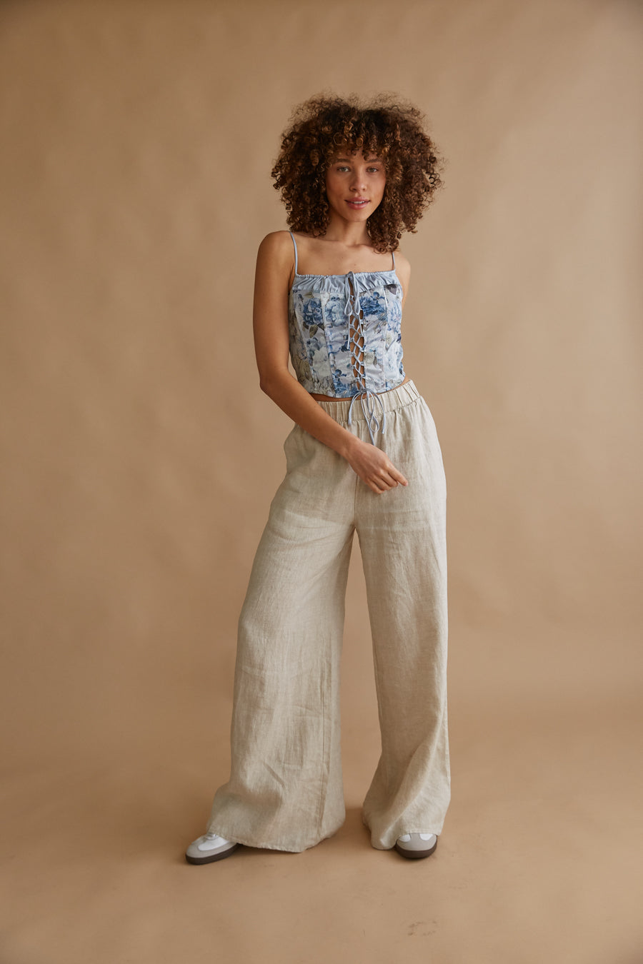 Delphine Lace Up Floral Satin Corset Top • Shop American Threads