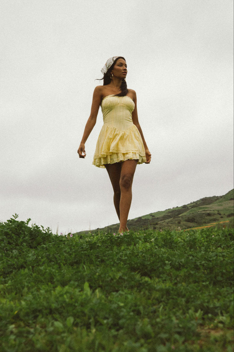 Dixie Bustier Mini Dress | American Threads Boutique Yellow / L Dixie Bustier Mini Dress | American Threads Boutique Yellow / L