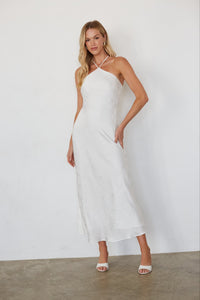 Eliana Open Back Maxi Dress | Shop American Threads Boutique White / L Eliana Open Back Maxi Dress | Shop American Threads Boutique White / L