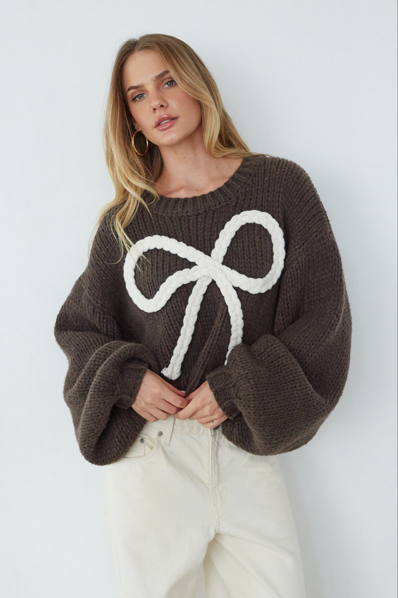 Elliana Knit Bow Sweater