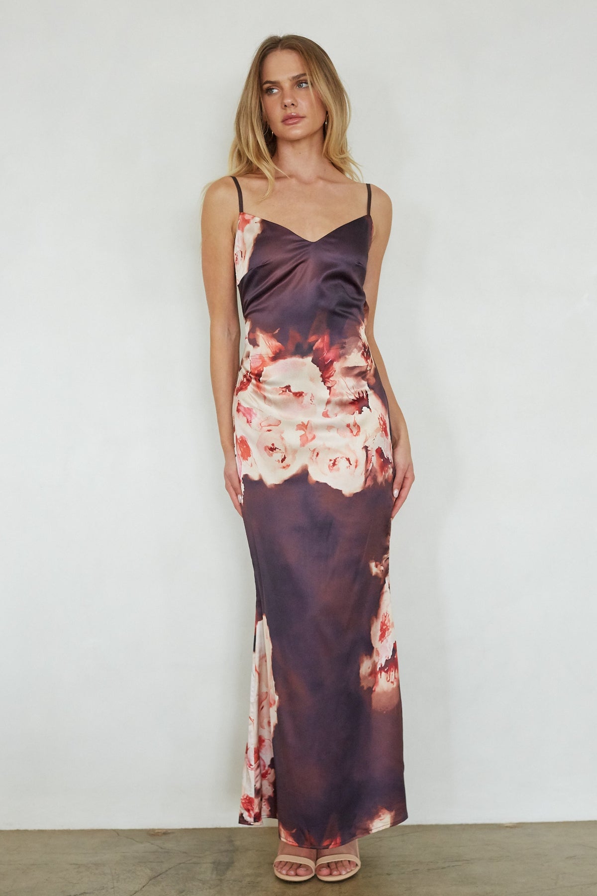 satin print dress Valentina Floral A certified head KissProm Leopard Square Neck Satin