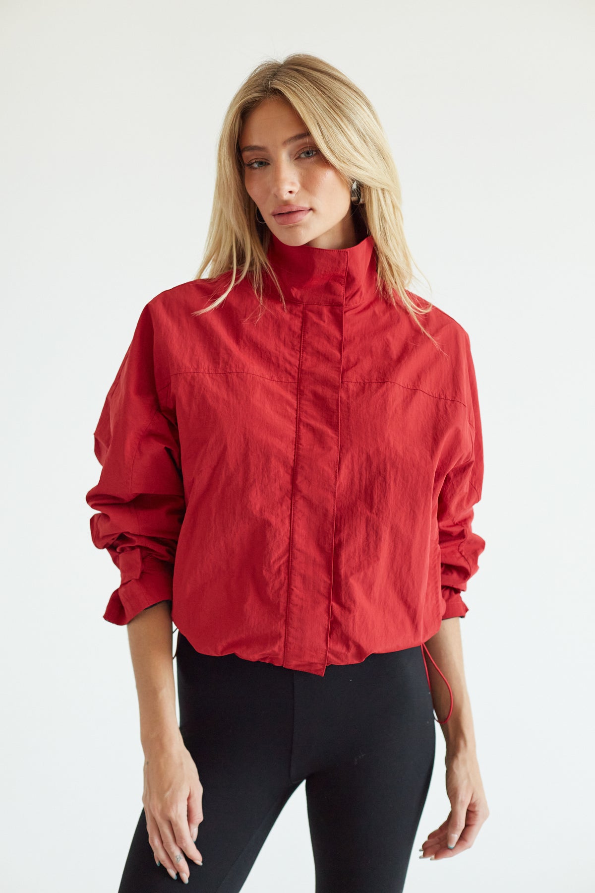 Jillian Funnel Neck Windbreaker Jacket