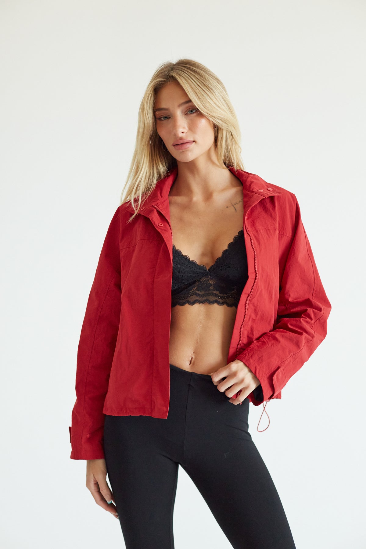 Jillian Funnel Neck Windbreaker Jacket