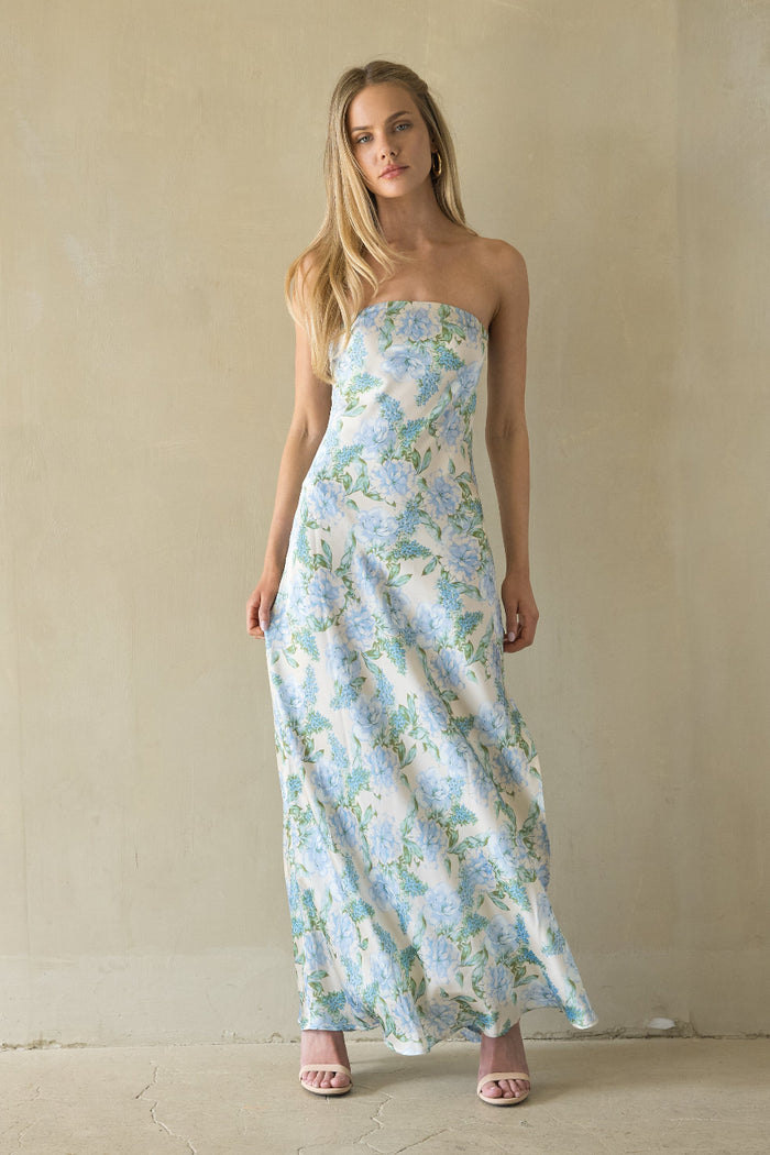 Jasmina Satin Floral Maxi Dress
