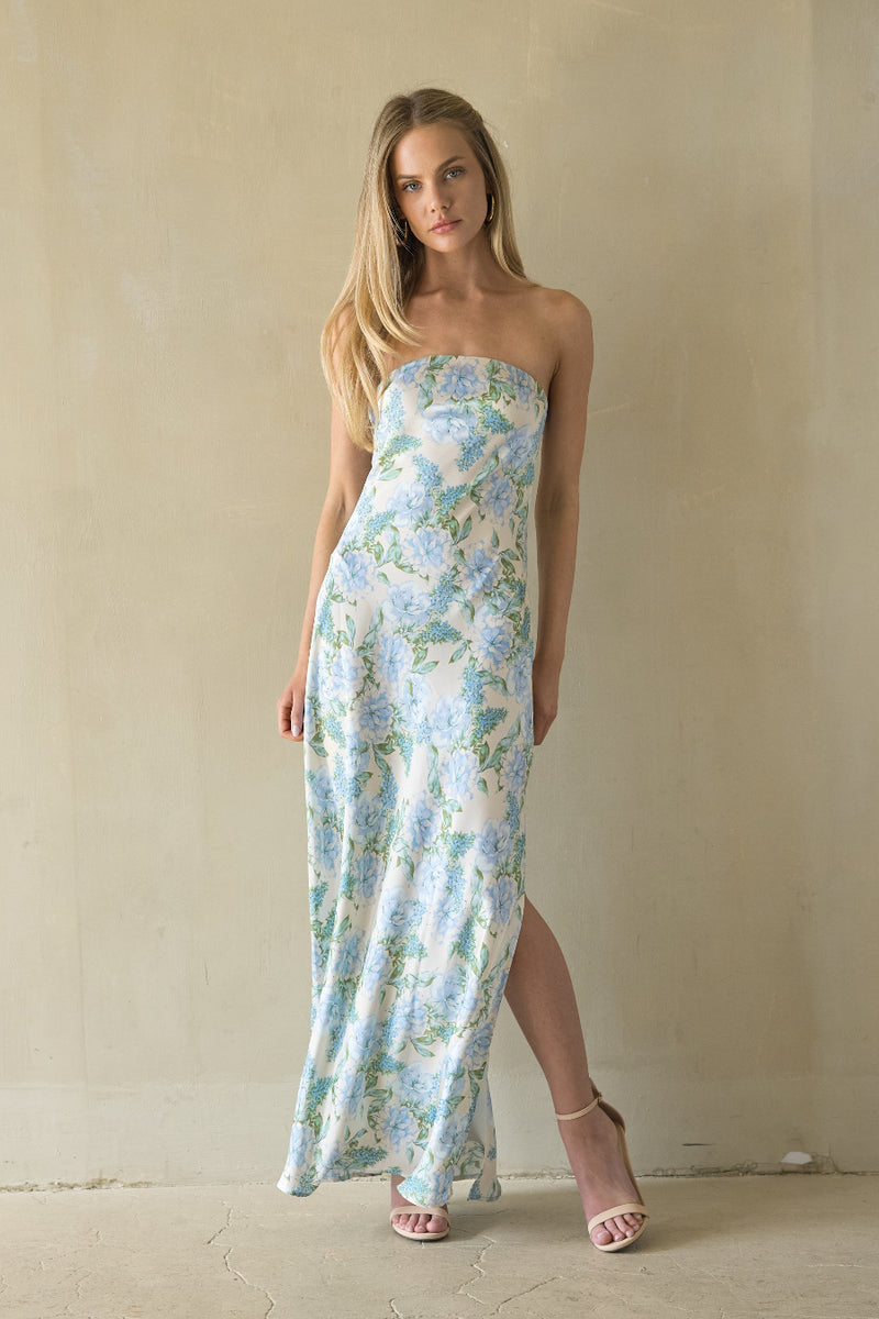aym studio jasmine maxi dress Jasmina Satin Floral Maxi Dress