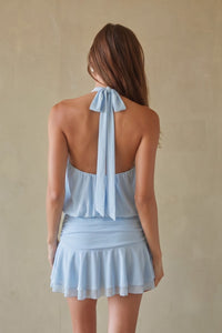 Journi High Neck Mesh Mini Dress