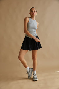 black pleated mini skirt | tennis skort for summer