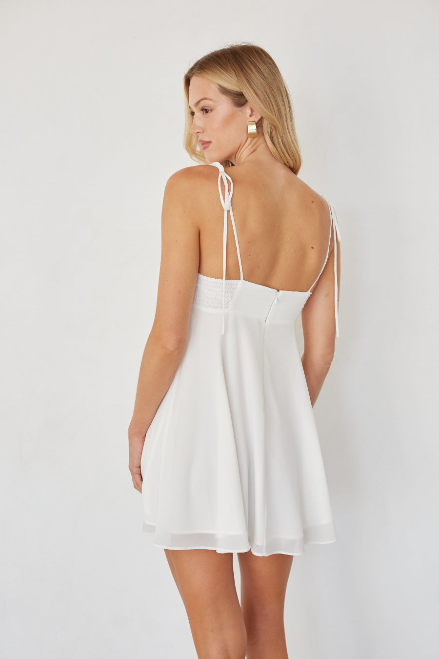 May Tie Strap Chiffon Mini Dress | Shop American Threads Online Boutique May Tie Strap Chiffon Mini Dress | Shop American Threads Online Boutique