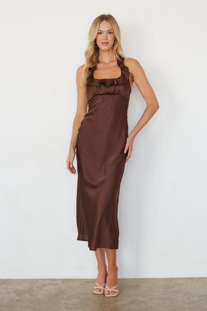 brown coctail dress Brown Sleeveless Formal Cocktail Dresses