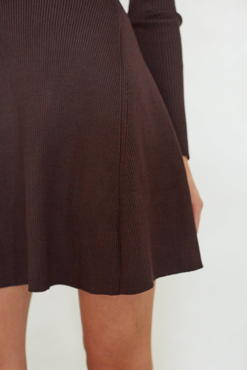 Millie Knit Turtleneck Mini Dress, Ivory / L