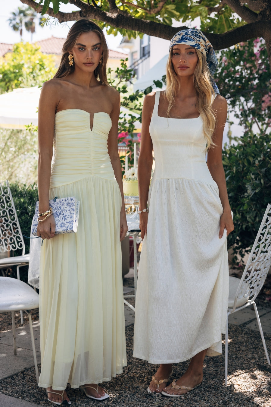 Mindy Drop Waist Textured Maxi Dress