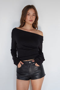 Naya Faux Leather Micro Shorts